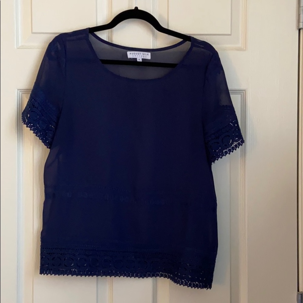Sheer blouse with embroidery